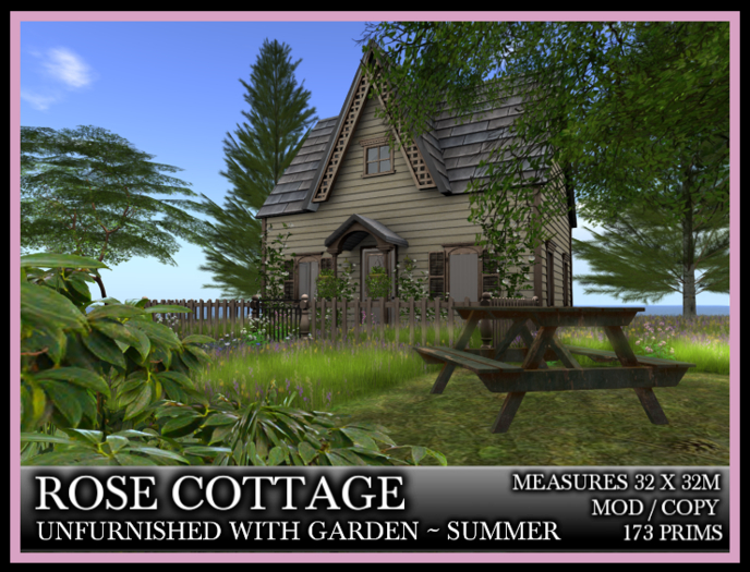 Second Life Marketplace CottageUnfurnishedSummerRose Cottage
